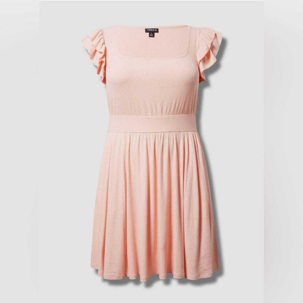 Torrid Pink Ruffle Sleeve Dress